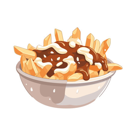 french fries in tomato sauceのイラスト素材