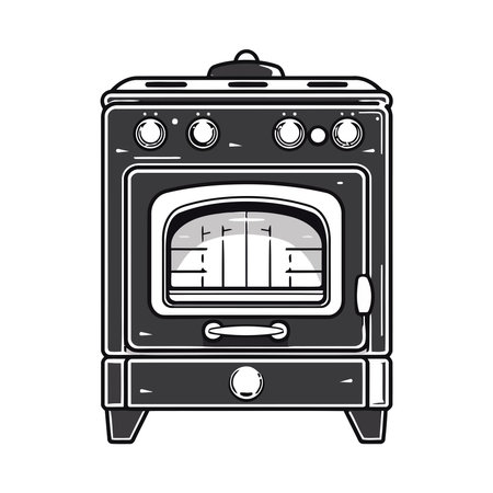 Modern kitchen appliance illustration stove, ovenのイラスト素材