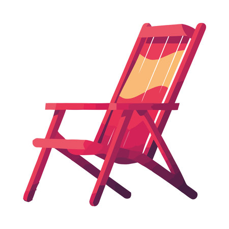 Relaxing on wooden deck chair by beachのイラスト素材