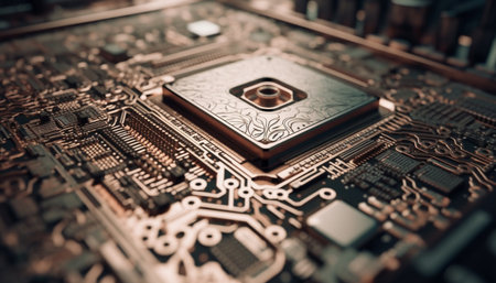 Inside of computer chip, complexity controls progress generated by artificial intelligenceの素材