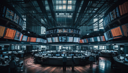 Futuristic office with modern and technology generated by artificial intelligenceの素材