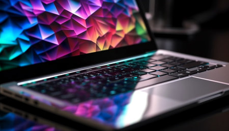 Vibrant's illuminate modern technology in the office generated by artificial intelligenceの素材