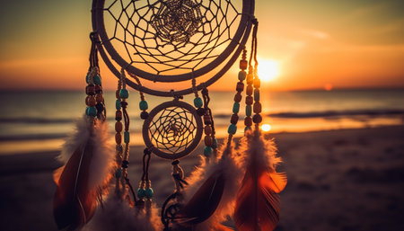 Indigenous culture catches beauty in nature abstract design generated by artificial intelligenceの素材