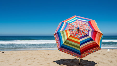 Sun, sand, and waves perfect vacation escape generated by artificial intelligenceの素材