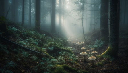 Mystery in the forest a spooky adventure generated by artificial intelligenceの素材