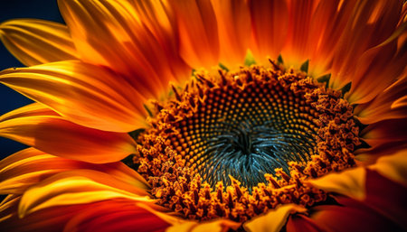 Vibrant sunflower petal, beauty in nature growth generated by artificial intelligenceの素材