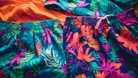 Vibrant sarong collection for modern summer fashion generated by artificial intelligenceの素材