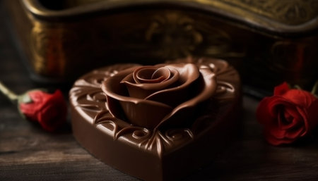 Indulgent chocolate dessert, a gift of love generated by artificial intelligenceの素材