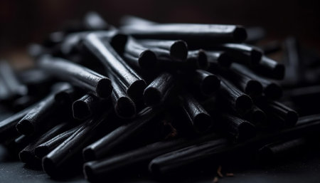 Shiny metal wrenches arranged on rusty table generated by artificial intelligenceの素材