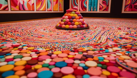 Vibrant circle of sweet childhood joy and fun generated by artificial intelligenceの素材