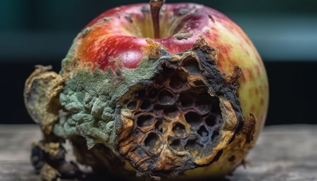 Fresh organic apple, ripe and sweet fruit generated by artificial intelligenceの素材