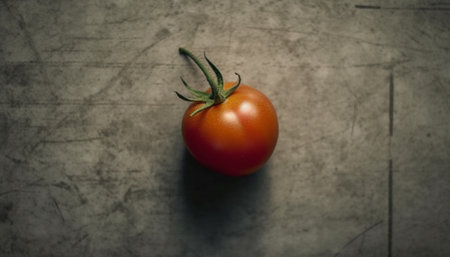 Juicy ripe tomato, fresh from the farm generated by artificial intelligenceの素材