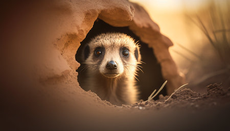 Fluffy lemur sitting in wildlife reserve grass generated by artificial intelligenceの素材