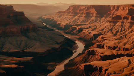 Majestic sandstone cliff eroded by natural beauty generated by artificial intelligenceの素材