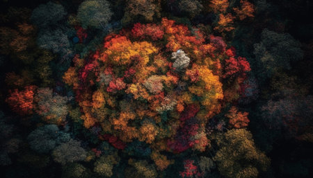 Multi colored abstract shapes exploding in deep space generated by artificial intelligenceの素材