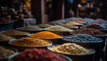 Spice store selling variation of dry ingredients generated by artificial intelligenceの素材