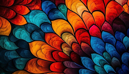 Vibrant colors and ornate shapes create elegance generated by artificial intelligenceの素材