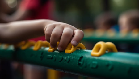 Caucasian children playing and learning in classroom generated by artificial intelligenceの素材