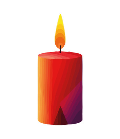 Glowing flame igniting candleのイラスト素材