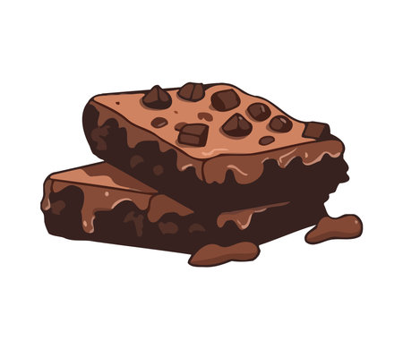 Gourmet chocolate dessert, sweet snackのイラスト素材