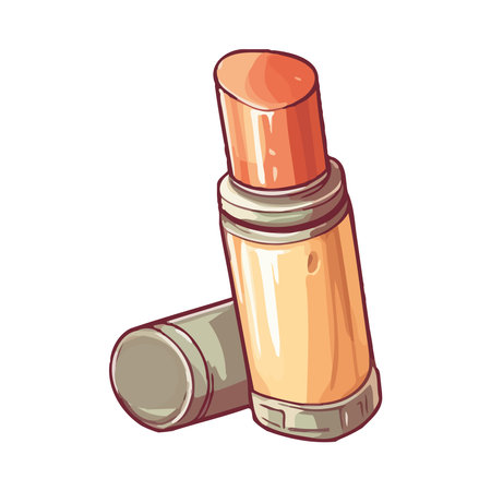 Shiny lipstick beauty with cap isolatedのイラスト素材