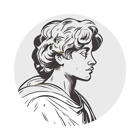 portrait greek man, isolated designのイラスト素材