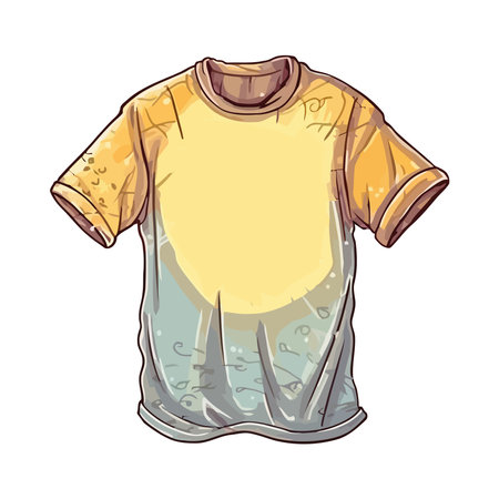 Yellow t shirt casual fashion designのイラスト素材