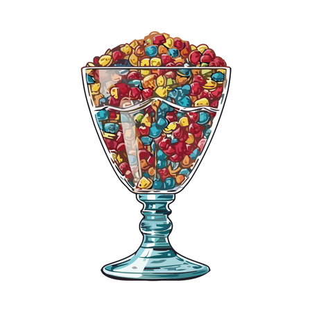 Fresh candies balls in a bowlのイラスト素材