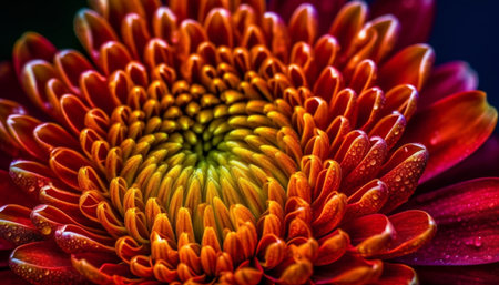 Vibrant pink and purple petals in dew generated by artificial intelligenceの素材