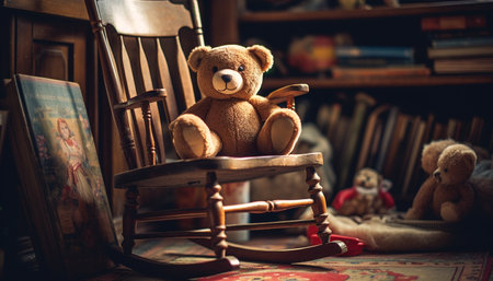 Child sitting on floor reading book happily generated by artificial intelligenceの素材