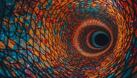 Geometric shapes in vibrant colors create chaos generated by artificial intelligenceの素材