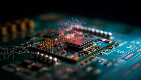Complexity of computer circuit board, a technological wonder generated by artificial intelligenceの素材