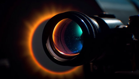 Zoom in on the photographer eye reflection generated by artificial intelligenceの素材