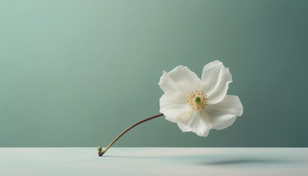 Single daisy blossom, beauty in nature simplicity generated by artificial intelligenceの素材