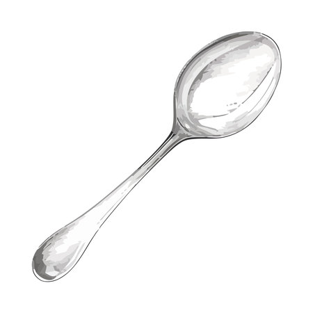 Shiny silverware on white backgroundのイラスト素材
