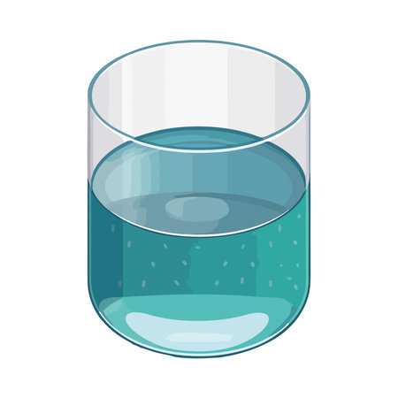 Transparent glass of fresh purified water dropsのイラスト素材