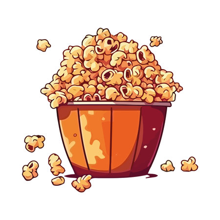 cartoon snack container full of popcornのイラスト素材
