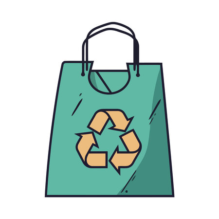 Recycling symbol on bag environmentalのイラスト素材