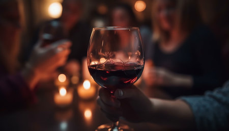 Cheers to a night of wine, friends, and celebration generated by artificial intelligenceの素材