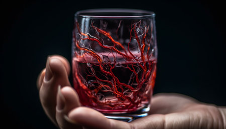A hand pours whiskey into a glass, celebrating elegance and luxury generated by artificial intelligenceの素材