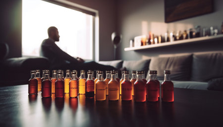 Analyzing liquid material in laboratory for healthcare research and medicine generated by artificial intelligenceの素材