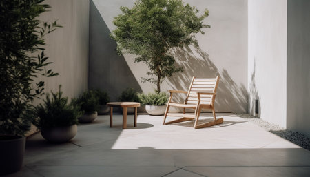 Comfortable armchair in modern living room with elegant decor generated by artificial intelligenceの素材