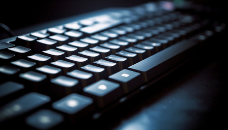 Global communication through modern technology a keyboard for business data generated by artificial intelligenceの素材
