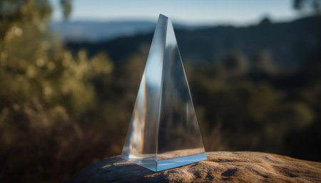 Mountain peak reflects beauty in nature, an adventure for exploration generated by artificial intelligenceの素材