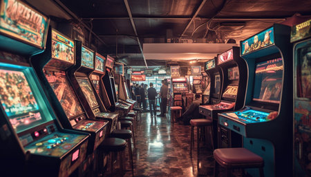 Nightclub roulette wheel spins, offering chance at jackpot and fun generated by artificial intelligenceの素材