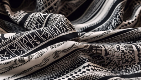 Silk striped dress, woven with indigenous craft, exudes elegance and luxury generated by artificial intelligenceの素材