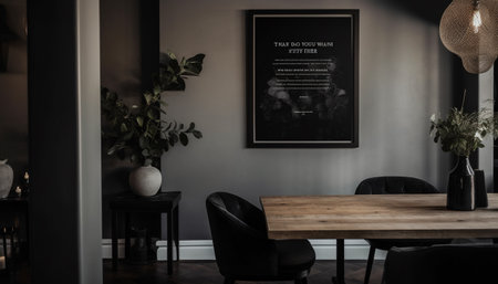 Modern loft apartment with elegant wood furniture and creative decor generated by artificial intelligenceの素材