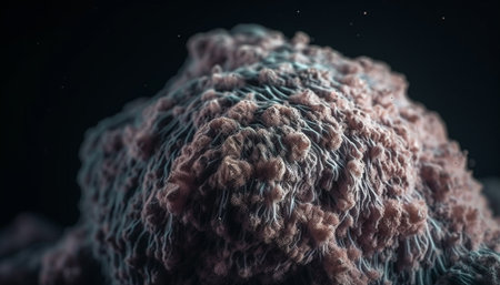 High scale magnification reveals intricate molecular structure of cancer cells generated by artificial intelligenceの素材