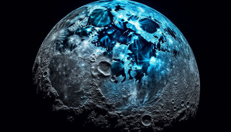 Satellite orbits deep in space, mapping Africa physical geography generated by artificial intelligenceの素材