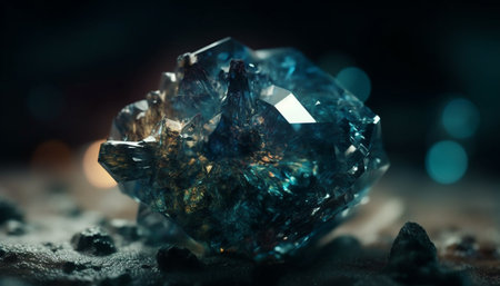 Vibrant agate illuminated in multi colored reflection, a precious gemstone collection generated by artificial intelligenceの素材